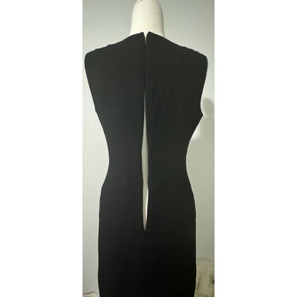 Moschino Black midi dress 100% Virgin wool sleeveless 10 - Picture 8 of 9
